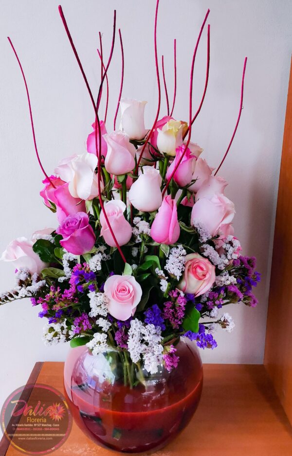 Pecera de Rosas Rosadas (A-60)
